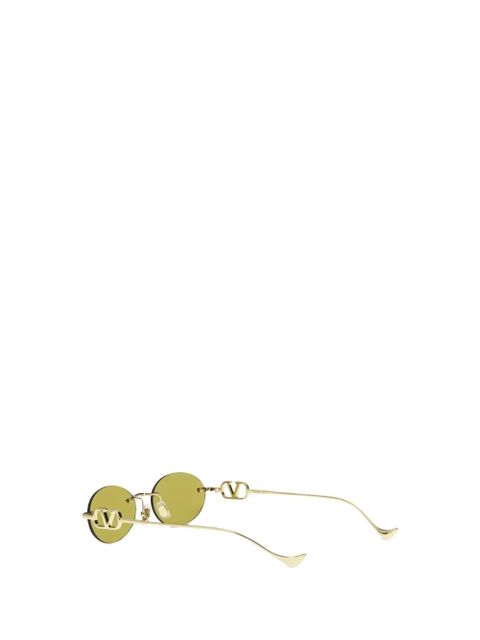 Valentino Garavani VLogo oval-frame sunglasses - Gold