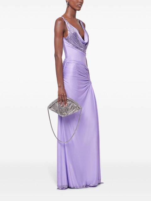Rabanne chainmail-detailing maxi dress - Purple
