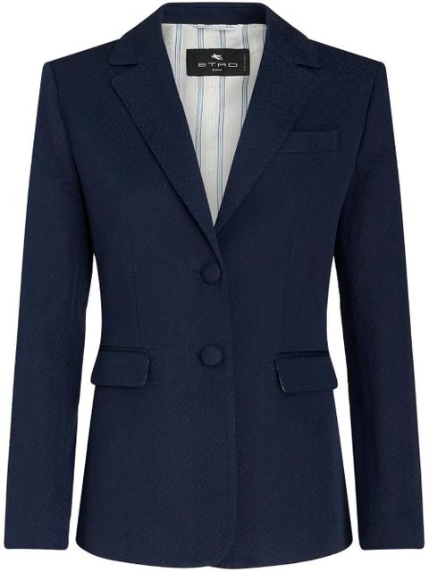 ETRO single-breasted notched blazer - Blue - zdjęcie produktu nr 1