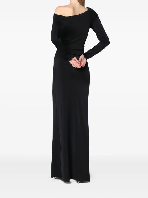 Victoria Beckham long-sleeve draped maxi dress - Black