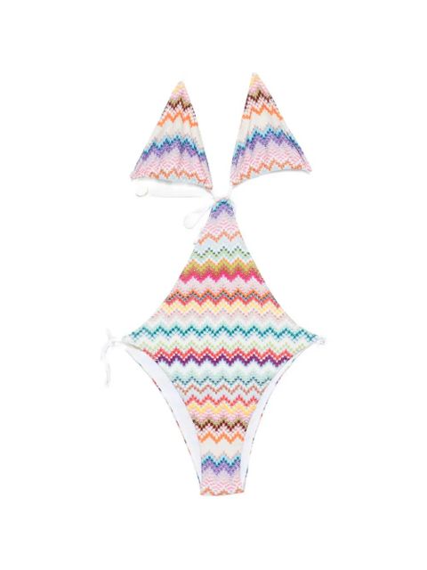 Missoni zig-zag pattern swimsuit - White - zdjęcie produktu nr 1