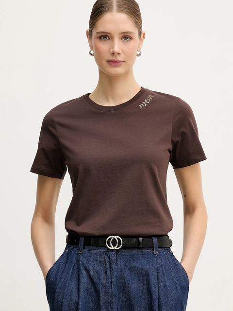 Joop! t-shirt bawełniany damski kolor brązowy 30048474 - zdjęcie produktu nr 1