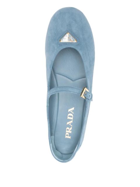 Prada buckle strap ballet flats - Blue