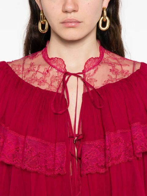 Chloé lace tiered maxi dress - Pink