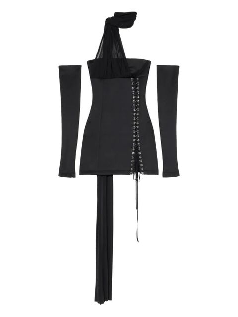 Blumarine off-shoulder mini dress - Black - zdjęcie produktu nr 1