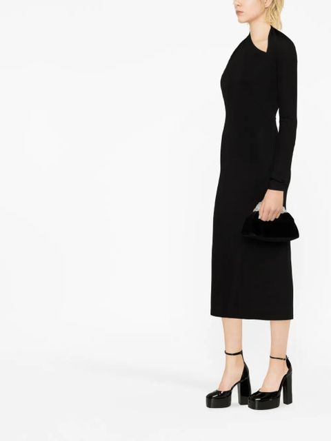 Versace one-shoulder cut-out midi dress - Black