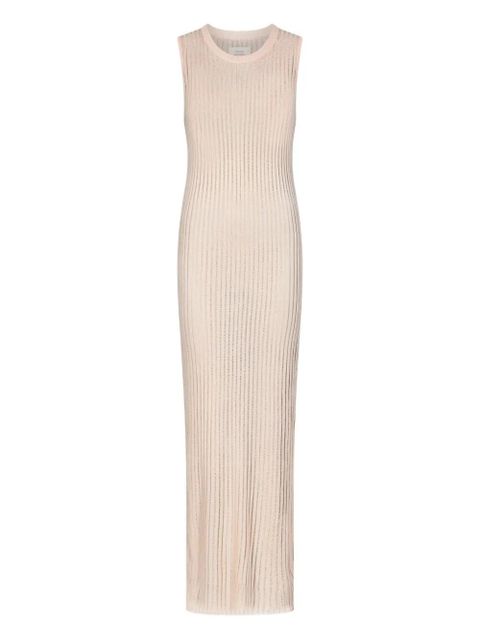 LouLou de Saison Icaria semi-sheer ribbed knitted maxi dress - Pink - zdjęcie produktu nr 1