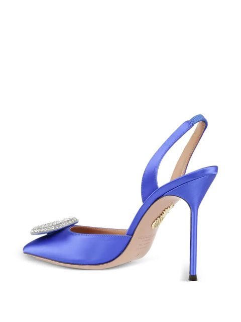 Aquazzura crystal-embellished slingback sandals - Blue