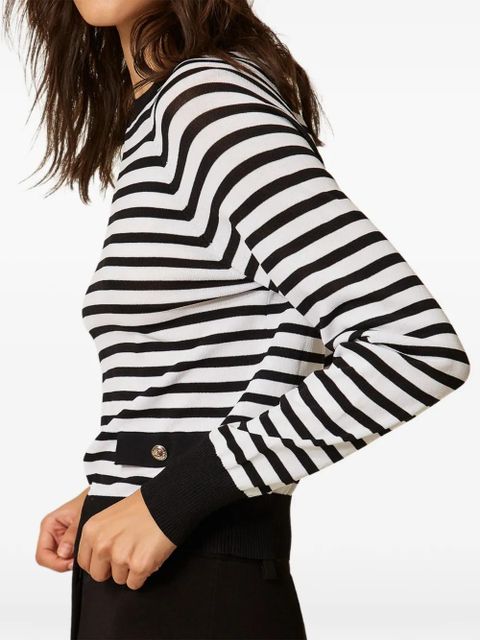 TWINSET striped crew-neck sweater - White