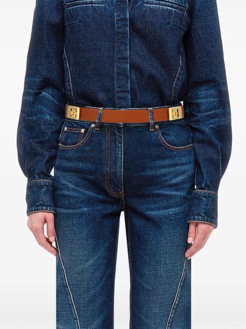 Ferragamo adjustable Hug leather belt - Brown