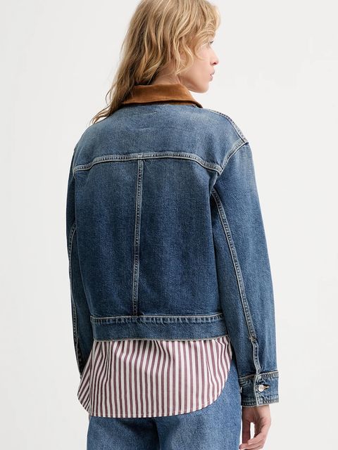 Marc O'Polo kurtka jeansowa kolor niebieski przejściowa 508910225011