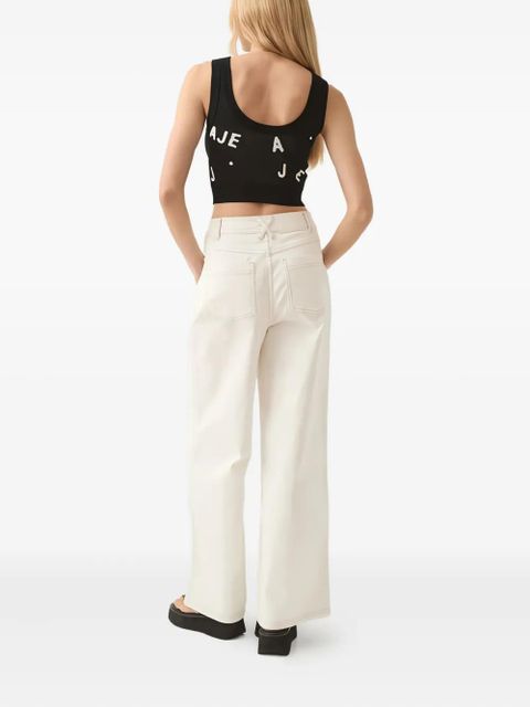 Aje Wavebreak topstitch jeans - White