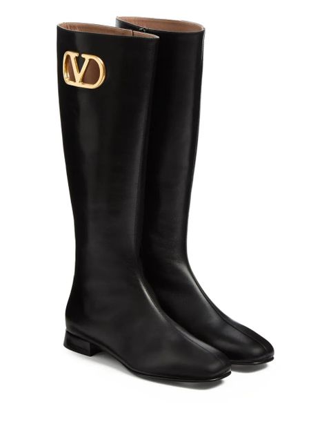 Valentino Garavani VLogo Signature leather boots - Black - zdjęcie produktu nr 2