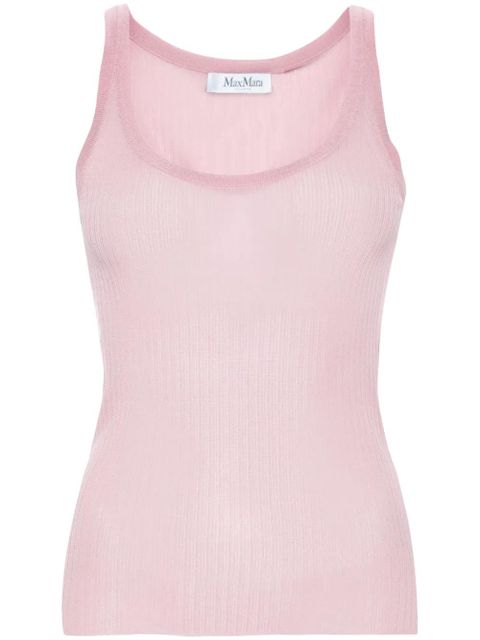 Max Mara semi-sheer fine-ribbed top - Pink - zdjęcie produktu nr 1