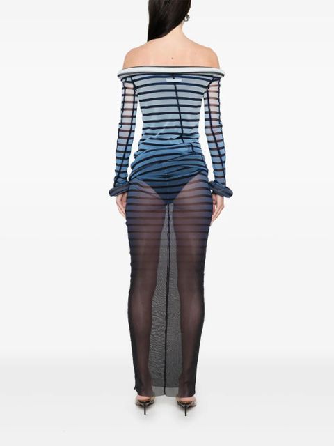 Jean Paul Gaultier striped maxi dress - Black