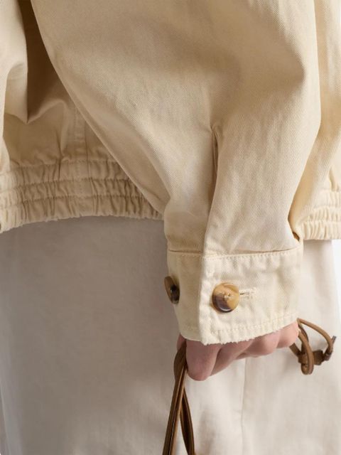 Prada embroidered garment-dyed old gabardine blouson jacket - Neutrals