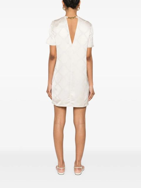 TWINSET logo-plaque mini dress - Neutrals