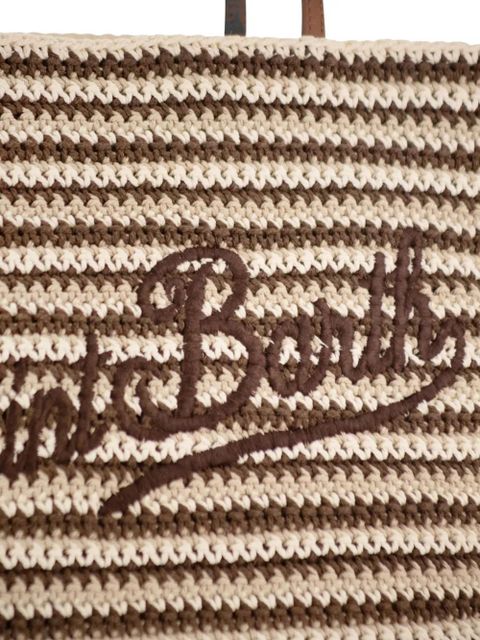 MC2 Saint Barth striped embroidered tote bag - Neutrals