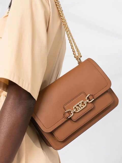 Michael Kors logo plaque shoulder bag - Brown