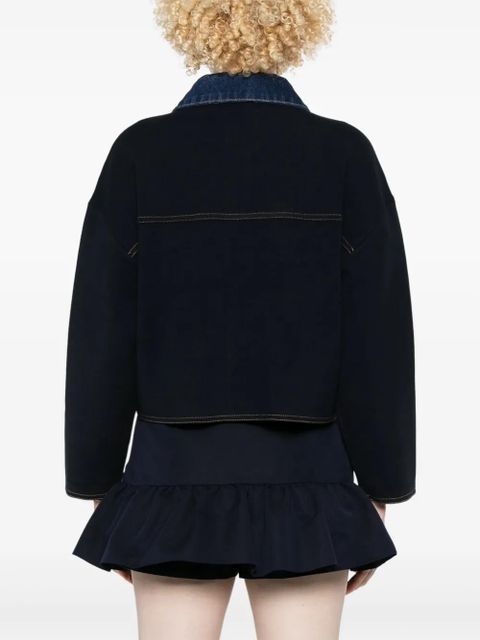 SANDRO layered denim cardigan - Blue