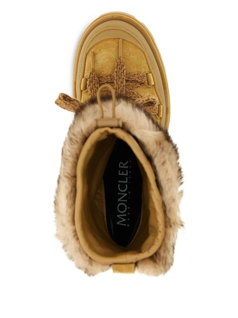 Moncler 45mm shearling lace-up ankle boots - Neutrals