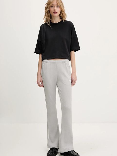 adidas Originals spodnie dresowe Waffle damskie kolor szary z aplikacją KR7655