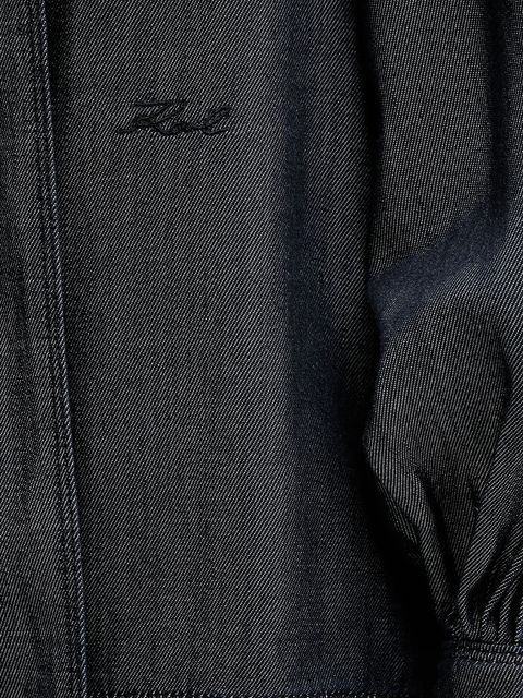 Karl Lagerfeld bluza jeansowa FLUID DENIM damska kolor granatowy gładka B1W11025