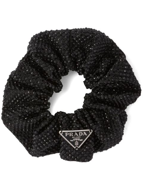 Prada crystal-embellished satin scrunchie - Black - zdjęcie produktu nr 1