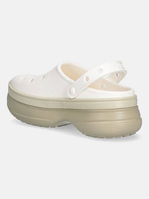 Crocs klapki Classic Stacked Clog damskie kolor beżowy na platformie 211355 - zdjęcie produktu nr 2