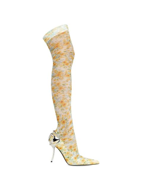 Diesel D-Ten&Half floral-pattern sock boots - Yellow - zdjęcie produktu nr 1