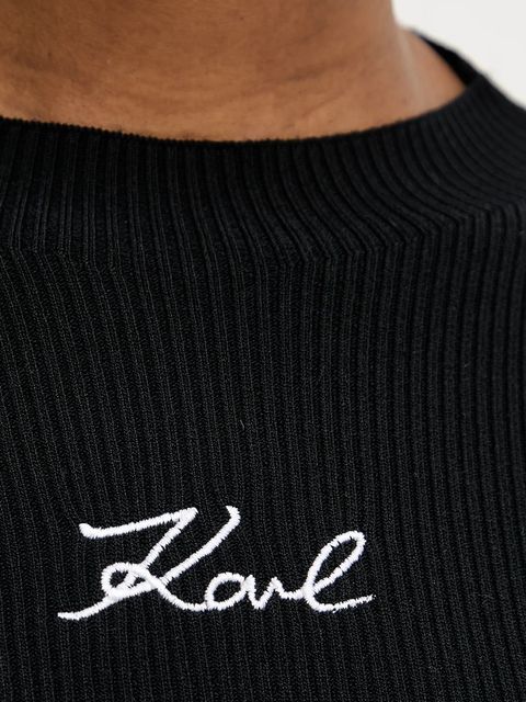 Karl Lagerfeld sweter damski kolor czarny lekki A3W18025