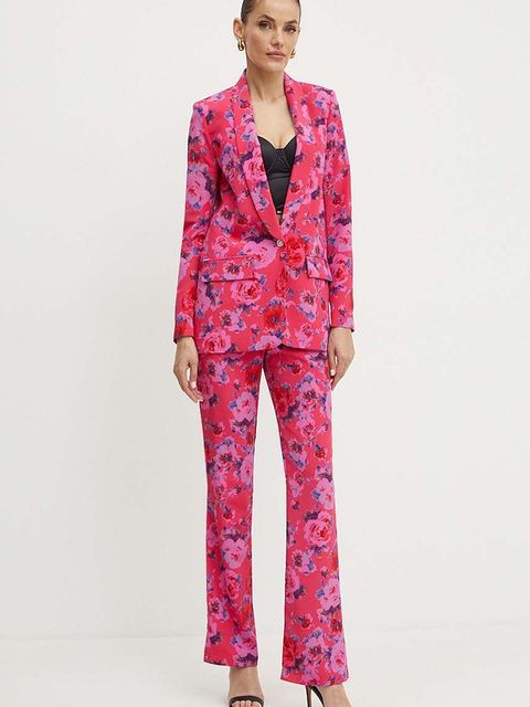 Morgan marynarka VOLIN.F kolor różowy jednorzędowa wzorzysta