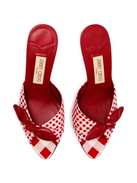 Jimmy Choo bow gingham sandals - Red