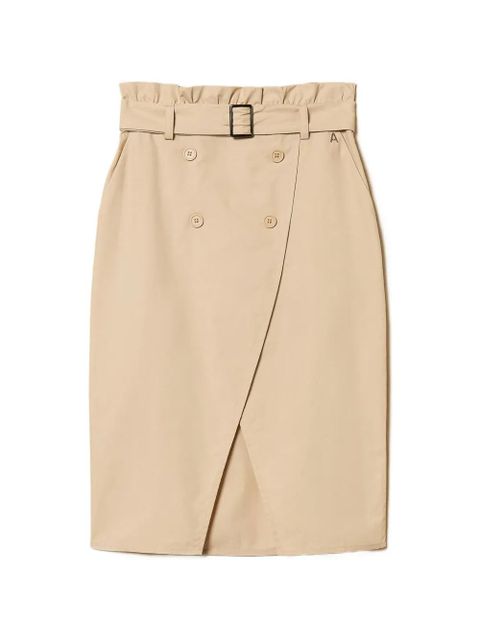 TWINSET belted poplin midi skirt - Neutrals - zdjęcie produktu nr 1