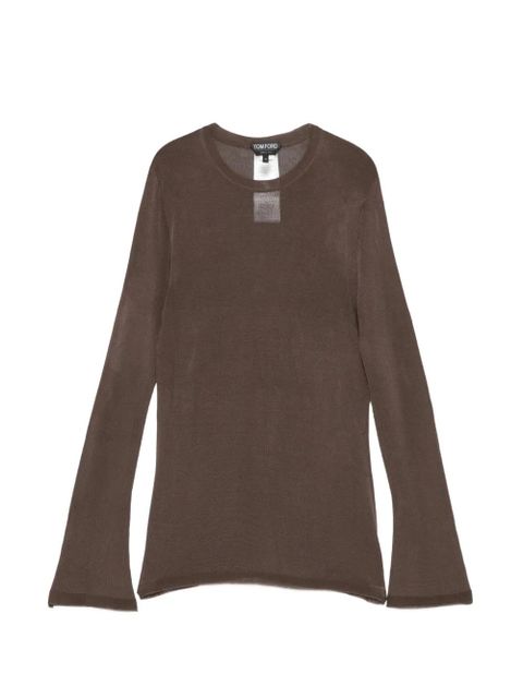 TOM FORD flared sleeve top - Brown - zdjęcie produktu nr 1