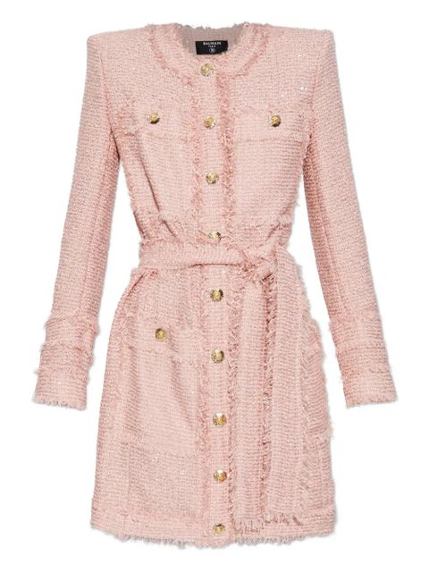 Balmain sequin-embellished tweed mini dress - Pink - zdjęcie produktu nr 1