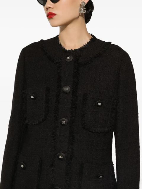 Dolce & Gabbana single-breasted tweed jacket - Black