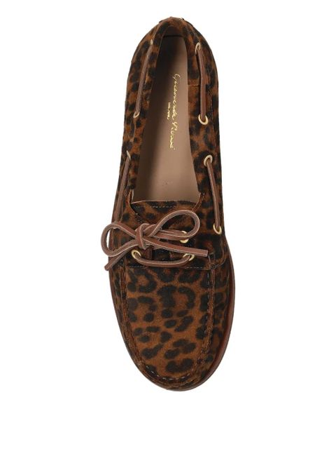 Gianvito Rossi Vandé leopard print lace-up boat shoes - Brown - zdjęcie produktu nr 2