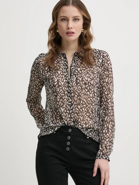 Morgan koszula CARRY.F damska kolor brązowy regular z kołnierzykiem klasycznym CARRY.F - zdjęcie produktu nr 1