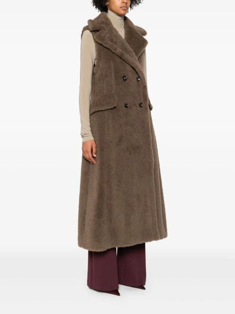 Max Mara Boario double-breasted sleeveless coat - Brown