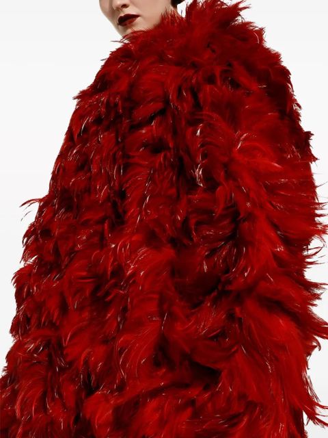 Dolce & Gabbana embellished organza midi coat - Red