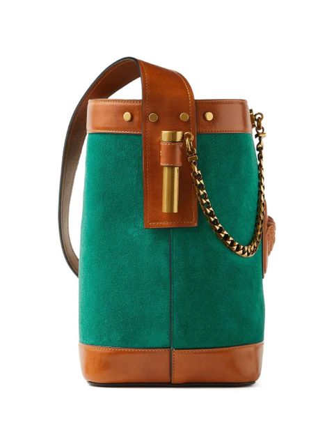 Versace Pivot small suede bucket bag - Green