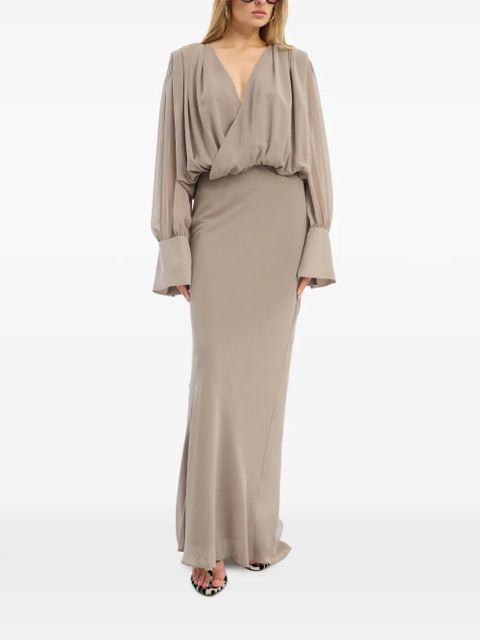 ROTATE BIRGER CHRISTENSEN long-sleeve maxi dress - Grey