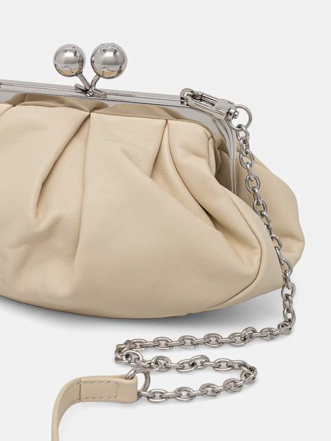 Weekend Max Mara torebka skórzana PRATI kolor beżowy 2525516204600