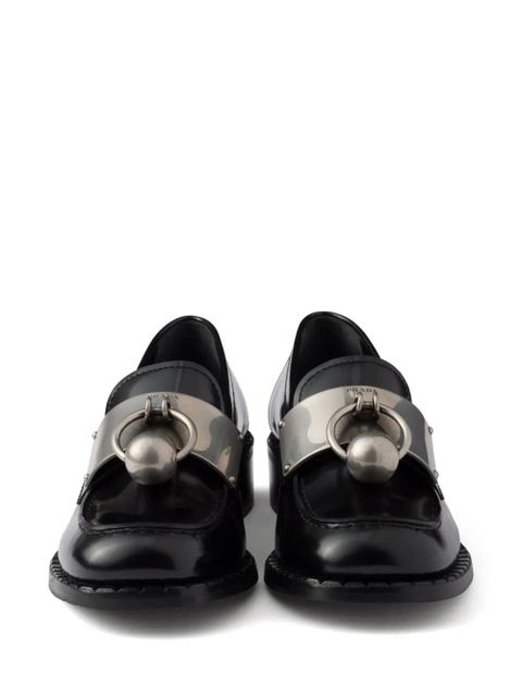 Prada brushed leather loafers - Black