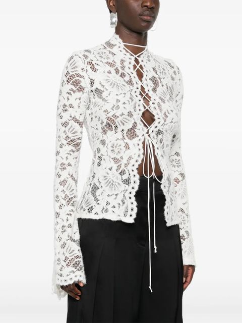 MANURÍ Sally lace bouse - White