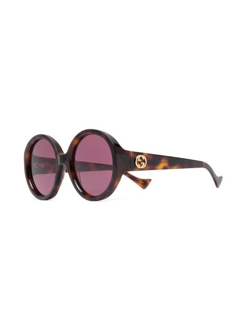 Gucci Eyewear side logo-plaque detail sunglasses - Brown - zdjęcie produktu nr 2
