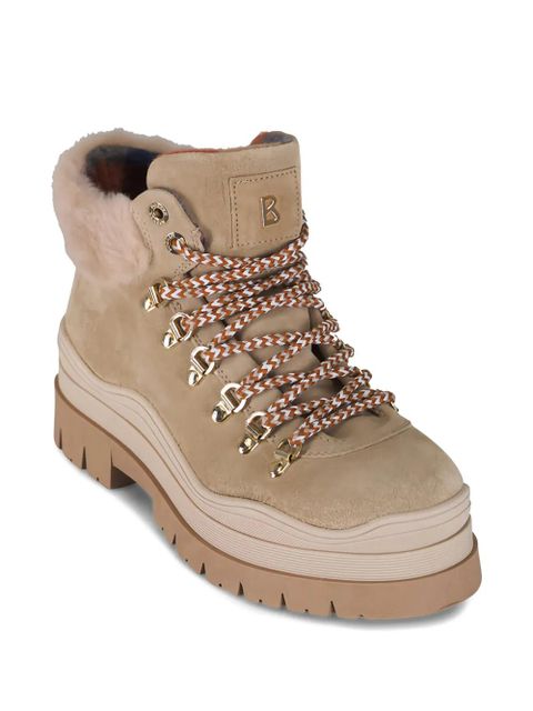 BOGNER Arosa shearling metallic-eyelet boots - Neutrals