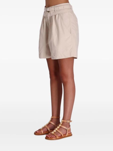 ISABEL MARANT Danica Ga belted pleated shorts - Brown - zdjęcie produktu nr 2