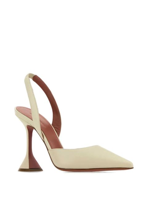 Amina Muaddi 95mm Holli sling-back leather pumps - Neutrals - zdjęcie produktu nr 2